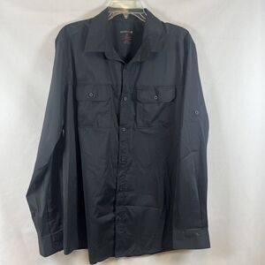 Swiss Tech Men’s Long Sleeve Button-Up Shirt Blue Utility Travel Fishing